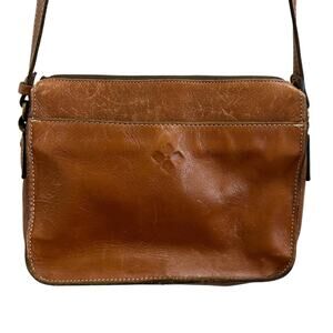 Patricia Nash Top Zip Brown Leather Crossbody